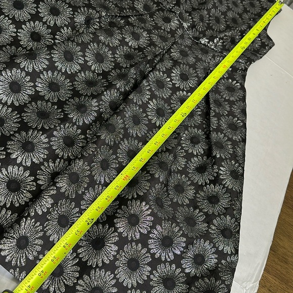 Talbots Metallic Black Sleeveless Pleated A Line Cocktail Dress Womens Size 2 - Picture 10 of 12